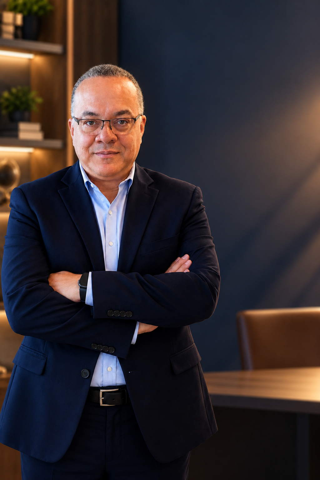 Retrato de Luciano Rodrigo de Souza em um escritório